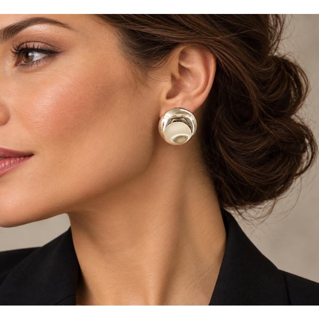 Late 20th Century Late 20th-Century Sterling Tiffany and Co Elsa Peretti Earrings For Sale - Image 5 of 5