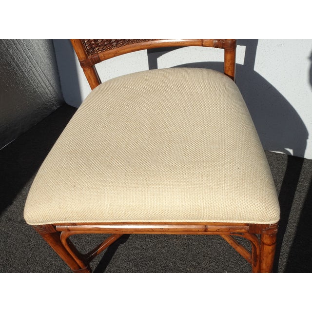Pair of Lexington Tommy Bahama Bamboo Rattan Side Chairs For Sale - Image 10 of 18