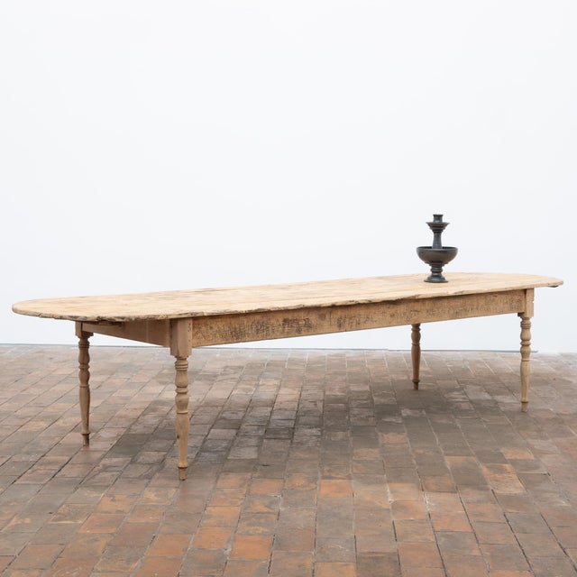 Large Wooden Communal Table, 20th Century, 1900 For Sale - Image 4 of 12