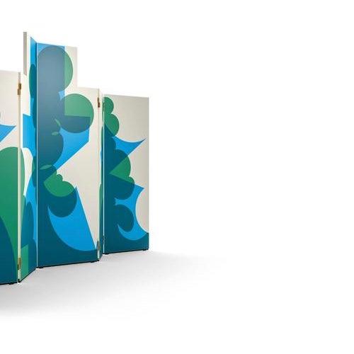 Not Yet Made - Made To Order Balla Screens with Green and Blue Pattern by Giacomo Balla for Cassina, Set of 2 For Sale - Image 5 of 11