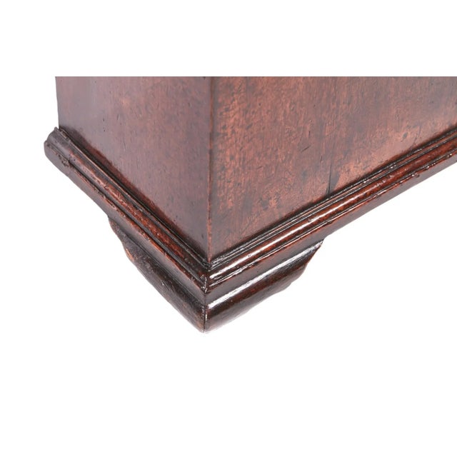 Antique Brass Face Red Walnut Clock For Sale - Image 9 of 18