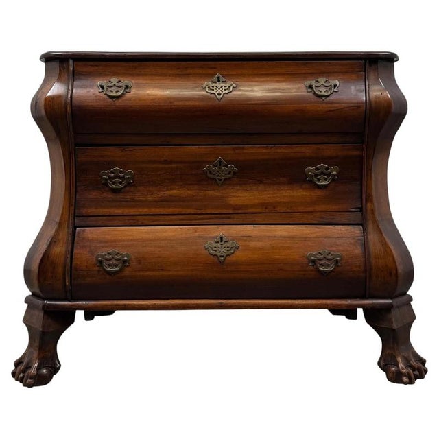 Antique Dutch Mahogany Bombe Chest of Drawers For Sale - Image 12 of 12