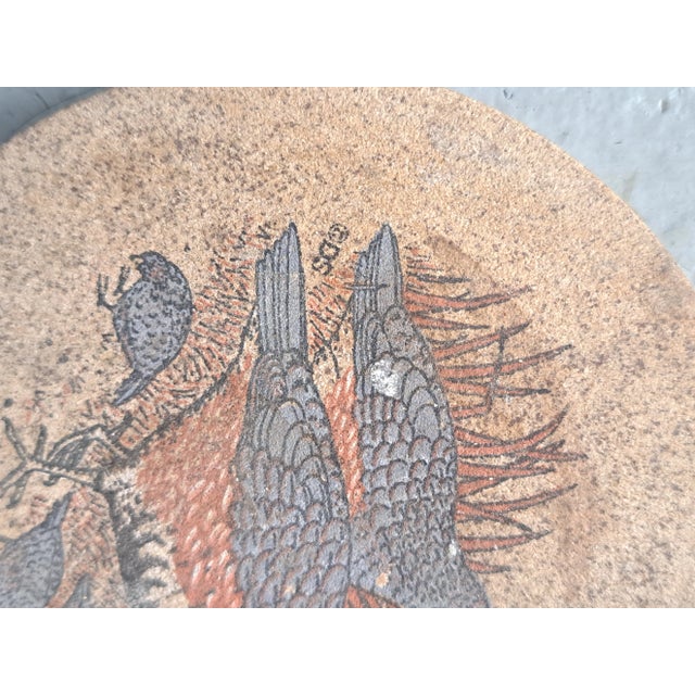 Wood Vintage Birds Stoneware Coasters- Set of 2 For Sale - Image 7 of 8