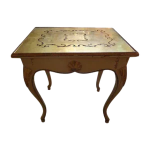 1940's French Maison Jansen Style Painted and Gilt Wood Table