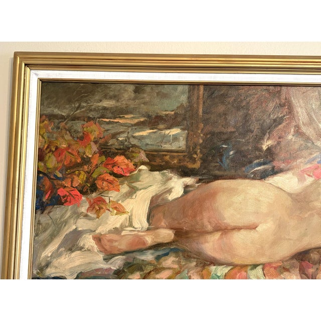 Framed Original Tim Benjamin (American, 1958-Present) Oil Painting on Canvas 'Resting Nude' For Sale - Image 4 of 18