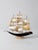 Mid-century Italian ship model crafted from genuine horn, featuring a black horn hull, translucent horn sails, brass...