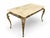 Louis XV style gilt bronze coffee table with a white veined marble top. The marble is cracked but functional. Dimensions:...