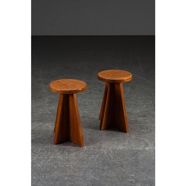 Modernist Wood Stool, 1950s For Sale - Image 9 of 10