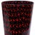 Rare and large Murano hand blown black murrines with bright red orange design Italian art glass flower vase. Attributed to...