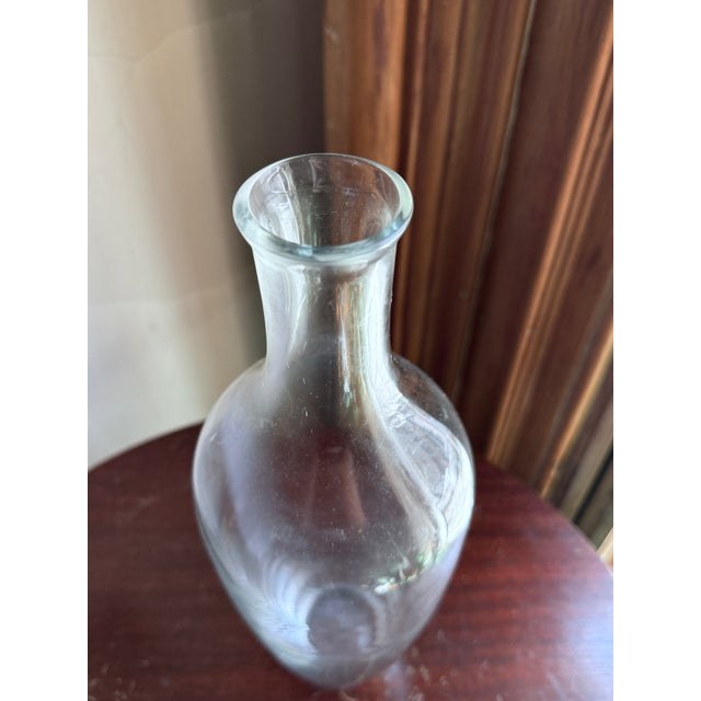 Glass Mid 20th Century Mid-Century Modern Hand Blown Glass Decanter With Ground Stopper For Sale - Image 7 of 8