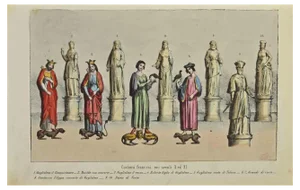 Auguste Wahlen, French Customs in the X and XI Centuries, Lithograph, 1844