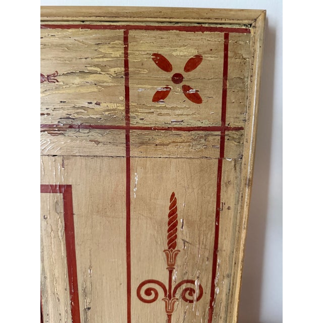 A painted neoclassical decorative furniture panel, likely from a piece of Italian, Austrian, or South German furniture
