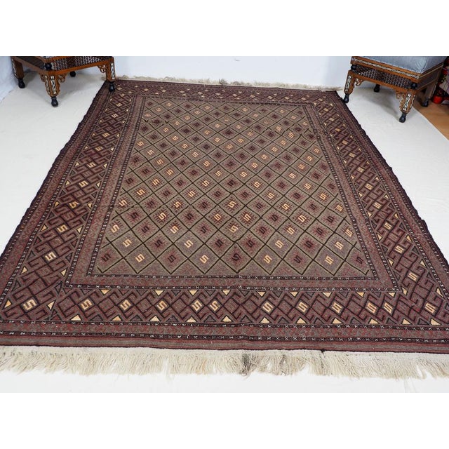 1940s Vintage Afghan Kilim Rug, 1940s For Sale - Image 5 of 15