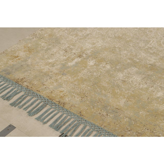 2010s Rug & Kilim’s Farahan Style Transitional Rug in Gold and Blue All Over Pattern For Sale - Image 5 of 8