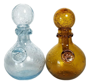 Blown Glass Bottles from Biot, France, 1970s, Set of 2