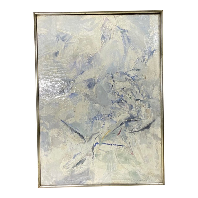 Signed Vintage Abstract Painting - Mid-Century Modern Original Art For Sale