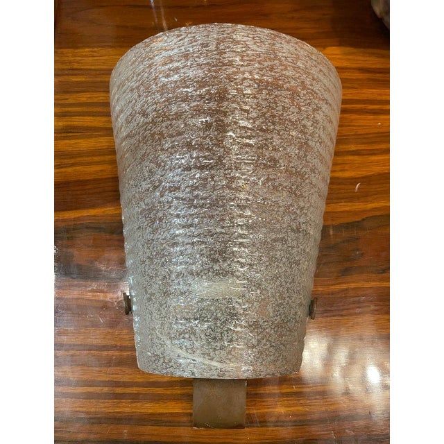 Gold Art Deco Wall Lamp in Murano Glass, Copper and Brass, 1940s For Sale - Image 8 of 8