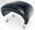 1970s Futuristic Black Patent Leather Upholstery Oval Lucite Base Bench on Wheel For Sale - Image 5 of 9