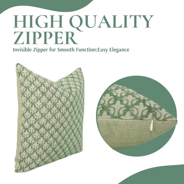 Contemporary Fabdivine Designer Block Print Cushion Cover 22x22 Inch- Rajputana Jaal For Sale - Image 3 of 5