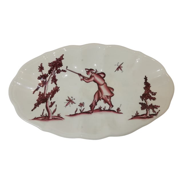 Vintage Serving Plate in Hand-Decorated Ceramic from Vecchia Milano, 1920s For Sale