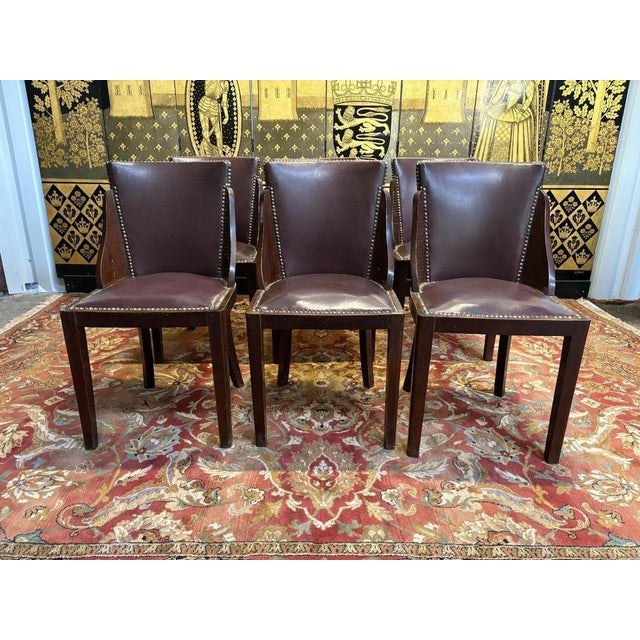 Brown Art Deco Gondola Chairs, Set of 6 For Sale - Image 8 of 8