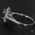 Mid 20th Century 14k White Gold Ring With 1.2ct. Blue Lab-Grown Sapphire & Diamonds - Size 8.25 For Sale - Image 4 of 4