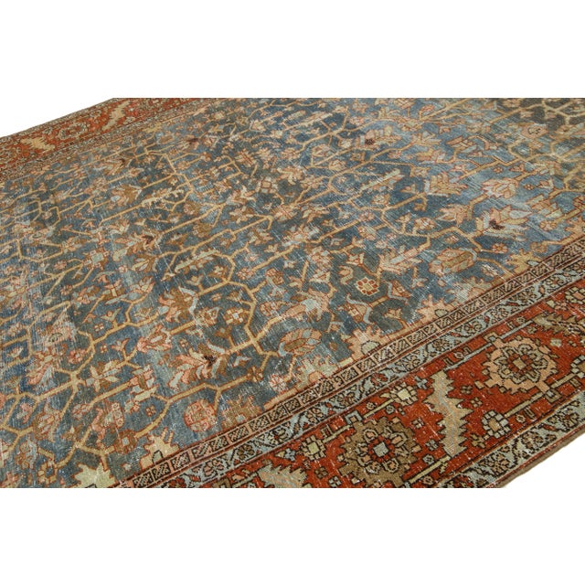 1910s 1910s Allover Antique Persian Heriz Wool Rug For Sale - Image 5 of 9
