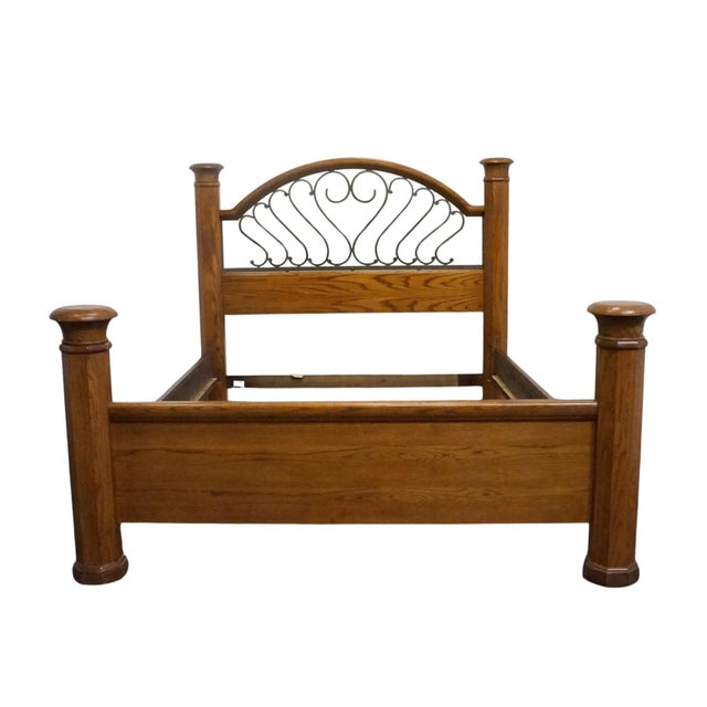 Thomasville Furniture Renaissance Collection Solid Oak Adjustable King / Queen Size Canopy Bed 34511-475 For Sale - Image 15 of 18