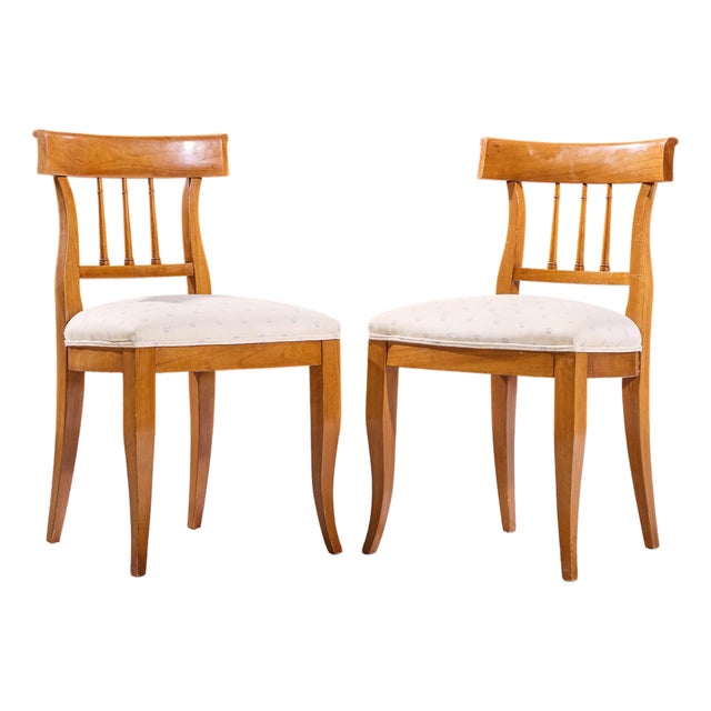 Kindel Furniture French Regency Solid Cherry Wood Dining Side Chairs - Pair For Sale