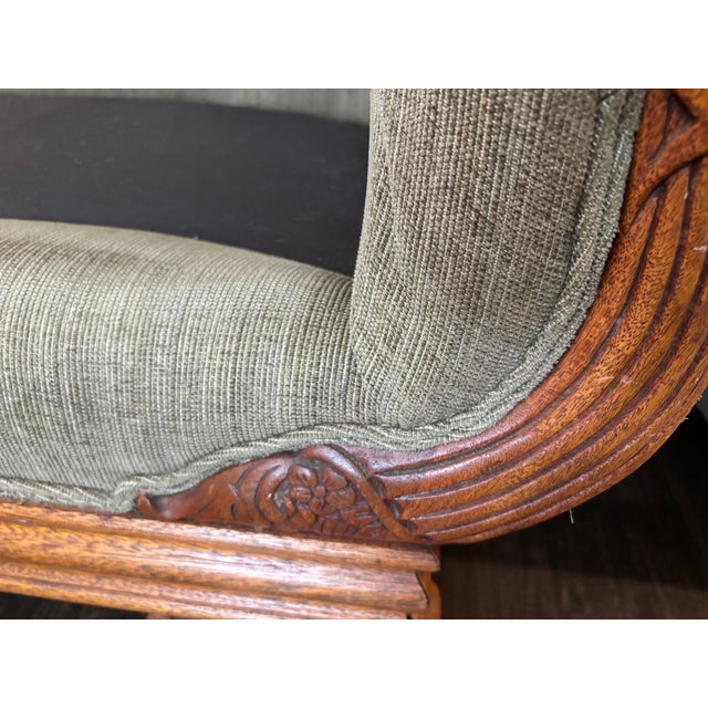 Vintage Sofa With Beautiful Carved Wood Accents For Sale - Image 13 of 13