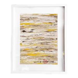 Vague. VI Abstract Framed Yellow Painting