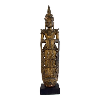 Late 19th Century Burmese Sculpture of Thagyamin Nat With Conch For Sale