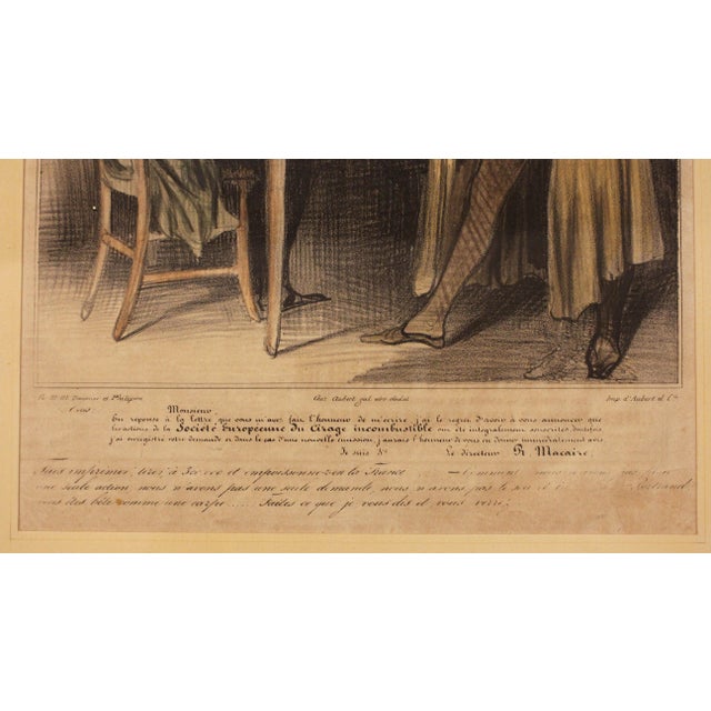 Mid 19th Century 1836-38 Hand Colored Lithograph of "Caracaturana 82" by Honore Daumier For Sale - Image 5 of 6