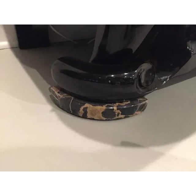 Stone French Art Deco Parchment Buffet With Ebony Marble Top and "Portor" Legs For Sale - Image 7 of 10