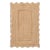 White Wave Scallop Edge Jute Rug 5x8Ft. For Sale