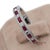 Metal 14k (585) Solid White Gold Natural Diamond and Ruby Half Band Ring, Size 6.5 For Sale - Image 7 of 11