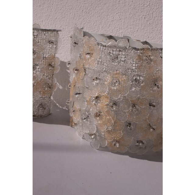 Set of 2 Murano Wall Light Flower by Seguso, 1960 For Sale - Image 10 of 11