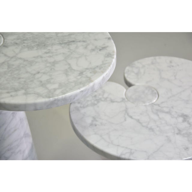 Carrara Marble Side Tables by Angelo Mangiarotti for Skipper, 1975, Set of 2 For Sale - Image 9 of 11