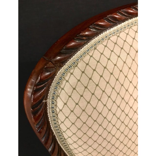 1950s Louis XV Style Walnut Fauteuils or Bergères in a Scalamandre Fabric - a Pair For Sale - Image 5 of 13