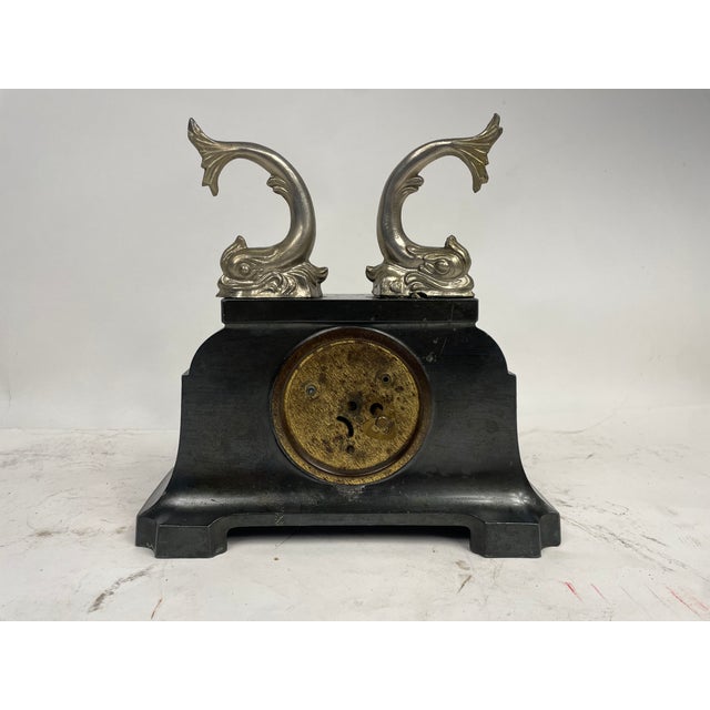 Metal Liberty Clock with Fish, 1920s For Sale - Image 7 of 14