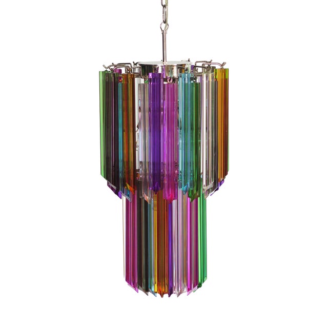 Murano Glass Quadrihedrons Prism Mariangela Pendant, 1980s For Sale
