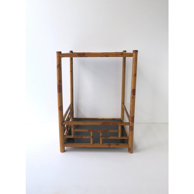 Bamboo Side Drinks Table or Plant Stand With Shelf For Sale - Image 11 of 12