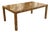 Vintage 1970s Burlwood Style Brown Laminate Parsons Dining Table With Leaves For Sale
