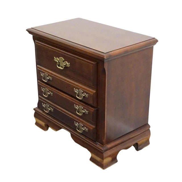 BASSETT FURNITURE Solid Cherry Traditional Style 26" Two Drawer Nightstand 2107-270 25.75" High 26.25" Wide 15.25" Deep We...