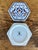 Vintage Hexgonal Blue and White Lidded Box and Matching Catch-All Dish by Takahashi San Francisco, Fantasy Collection- 2 Pieces For Sale - Image 9 of 12