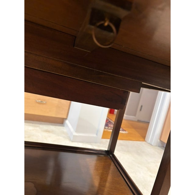 Chestnut Mid-Century Drop Leaf Tea Table For Sale - Image 8 of 10
