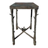 Mid 20th Century Hammered Brutalist Side Table After Giacometti For Sale