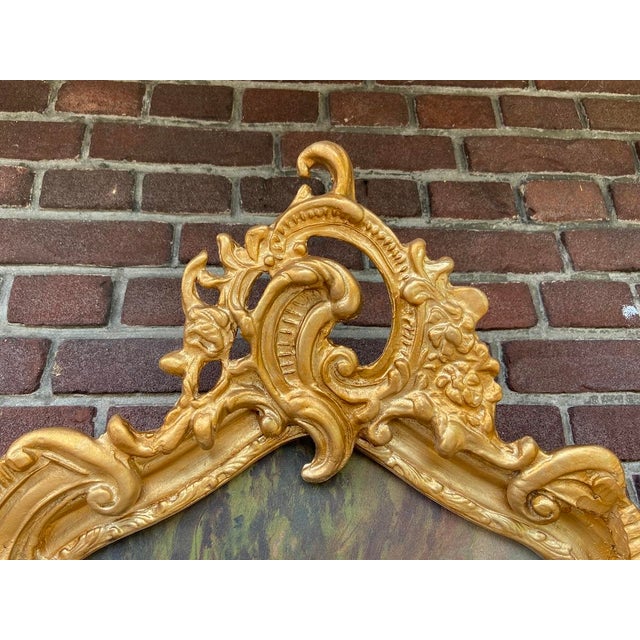 1970s French Louis XVI Gold Beech Fabric Wall Art 1pc For Sale - Image 14 of 15