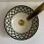 Handcrafted Ceramic Green Vessel Sink Basin, Brass Drain For Sale - Image 4 of 9