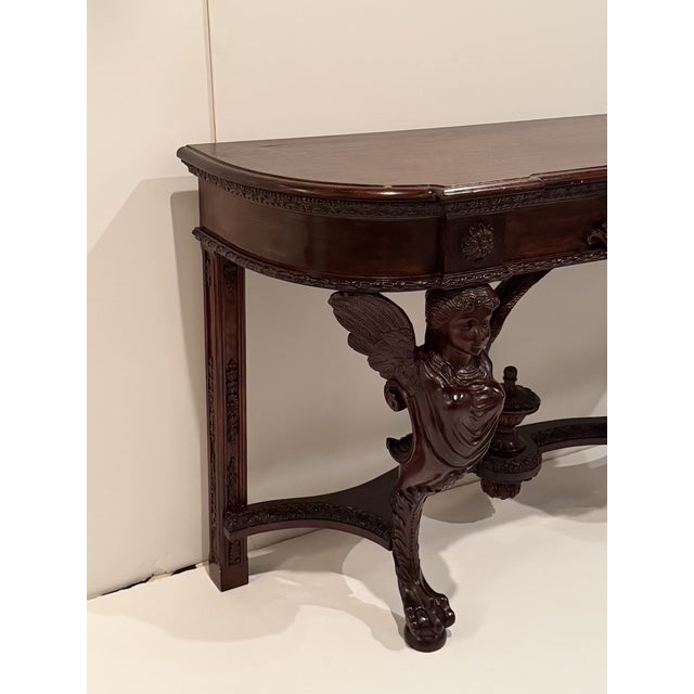 Italian Carved Wood & Onyx Highly Carved Console Table For Sale - Image 11 of 15